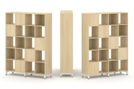 Набор стеллажа 2-х сторонний, 5 ярусов SN.NSD-541 (1488х400х1982) (Акация Лорка/Металл Белый)