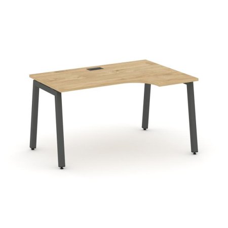 Стол рабочий эргономичный SN-5A.SPA-012(R) (1580х700/980х750) (Тиквуд Светлый/Металл Антрацит)