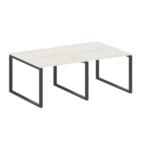 Переговорный стол 2 столешницы Metal System Style БО.ПРГ-2.1 2000x1235x750 (Дуб Наварра/Антрацит металл)
