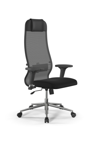 Кресло для руководителя Метта Sit 10 B1-111D - X2+UMF(X1) /Ub00/Wh00/D02P(M09.B23.G18.W01) (Темно-серый | Черный)