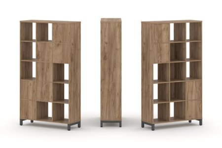 Набор стеллажа 1 сторонний, 5 ярусов SN.NS-531 (1121х400х1982) (Дуб Табак/Металл Антрацит)