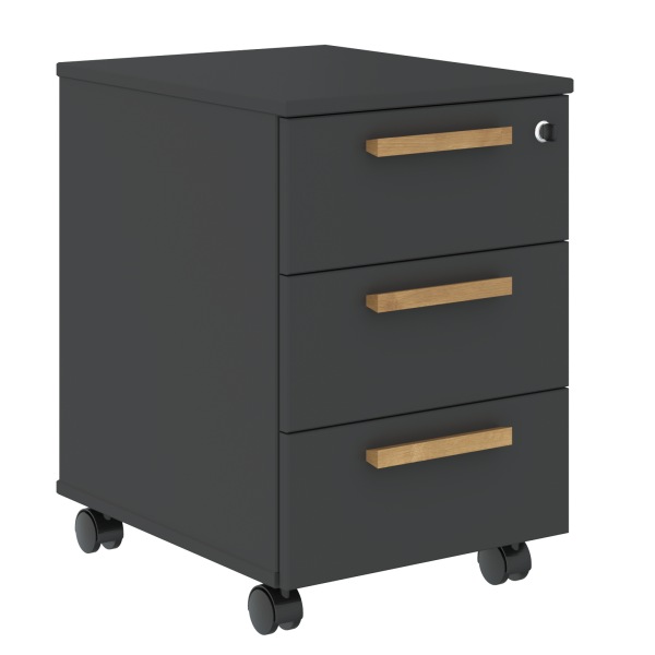 Тумба мобильная Forta FMC-3D 408x600x504 (Черный графит)