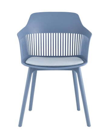 Стул Crocus с подушкой велюр голубой (Стул пластиковый Crocus голубой)