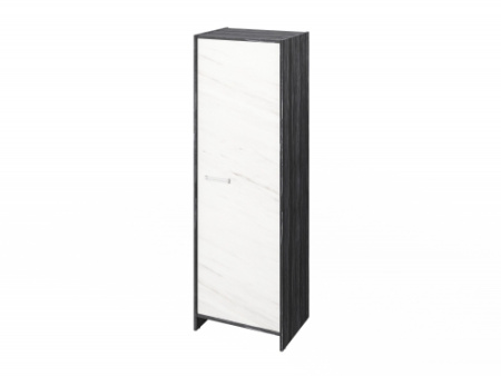 Гардероб FI-621.G. Фурнитура INOX 600х460х1861 (Древесина Графит/Мрамор Леванто белый)