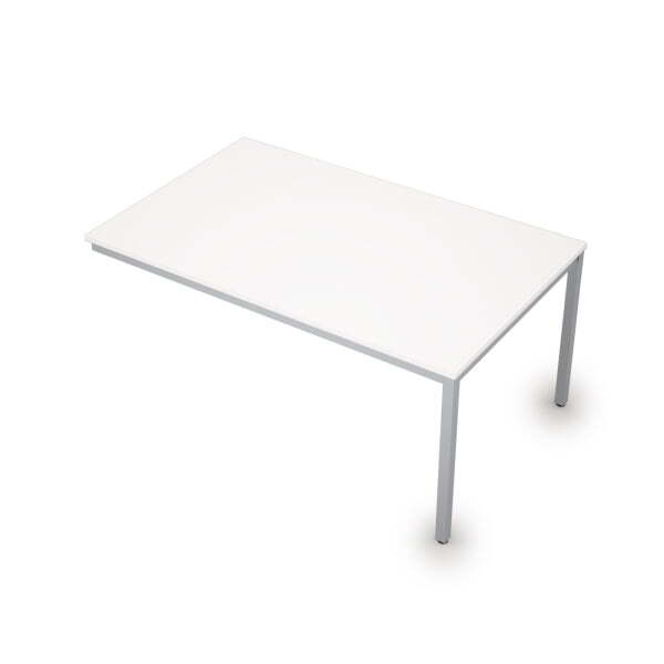 6МПК.004 Бенч-системы для переговорных столов, конечный модуль (1600x1000x750) (Белый/Алюминий матовый)