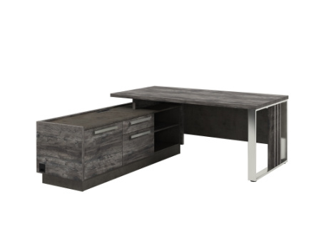 Стол с опорной тумбой и металлической опорой, левый Vestar Z-418л.1000 1800x2030x750 (Сосна Пасадена/Бетон Чикаго)