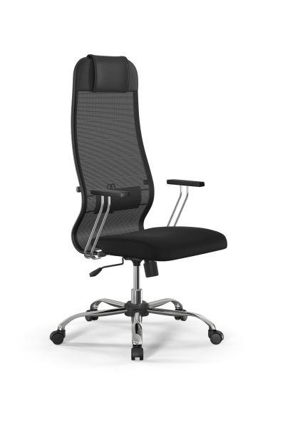 Кресло для руководителя Метта Sit 10 B1-111T - X2+UMF(X1) /Ub00/Wh00/T1bp-c(M09.B21.G20.W01) (Черный)