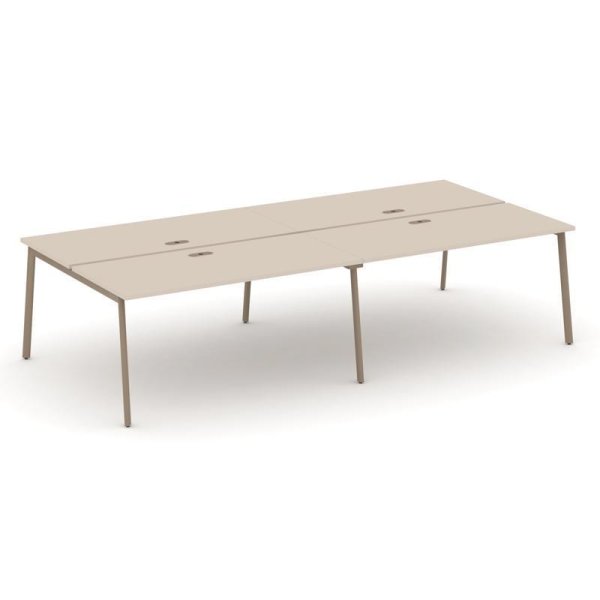 Рабочая станция 4 места ES.D.RS-4.4-LP (3160х1500х750) (Капучино/Металл Латте)