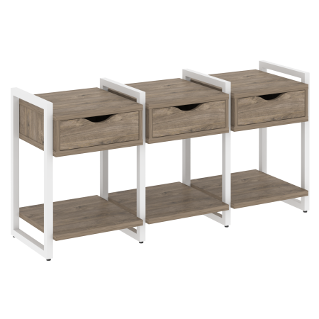 Тумба на регулируемых опорах наборная VR.L-TN-4.O 1440x460x719 (Тиквуд Темный/Белый металл)
