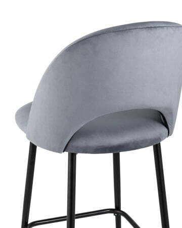 Стул полубарный Меган велюр серый (Стул полубарный Меган серый)