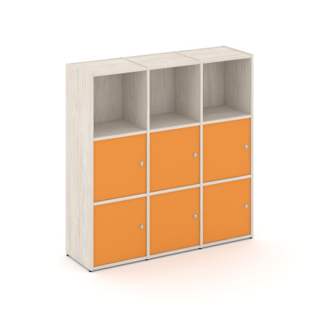 Стеллаж Locker Plus LK.K-003 1188x350x1203 (Денвер Светлый | Оранжевый)