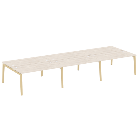 Рабочая станция на деревянных опорах Onix Wood OW.D.RS-6.4.8 4740x1635x750 (Дуб Аризона/Дуб Светлый)
