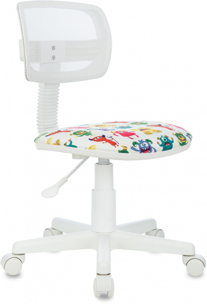 Кресло детское CH-W299 белый TW-15 сиденье мультиколор монстры сетка/ткань крестов. пластик (Мультиколор)