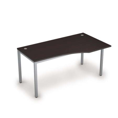 6М.021 Стол криволинейн.прав. (1600x900x750) (Венге/Алюминий матовый)