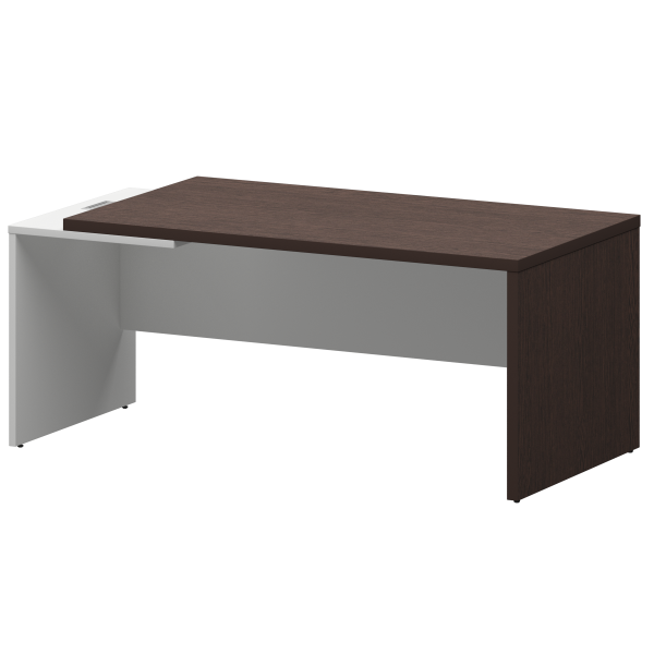 Стол руководителя левый Кортез KZ-18L 1800x900x750 (Дуб венге/Белый)