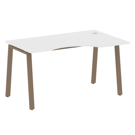 Стол криволинейный правый Metal System Style БА.СА-2 Пр 1400x900x750 (Белый/Мокко металл)
