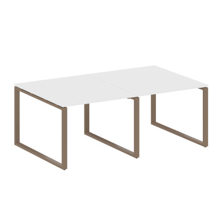 Переговорный стол 2 столешницы Metal System Style БО.ПРГ-2.1 2000x1235x750 (Белый/Мокко металл)
