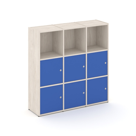 Стеллаж Locker Plus LK.K-003 1188x350x1203 (Денвер Светлый | Синий)