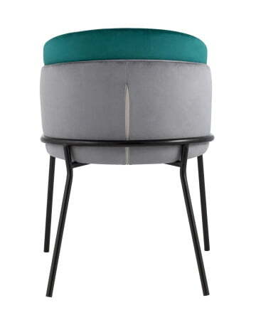 Стул Дабл велюр серый с изумрудной вставкой (Стул Дабл изумрудный)