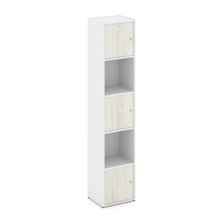 Стеллаж Locker Plus LK.K-007 408x350x1983 (Белый | Дуб Наварра)