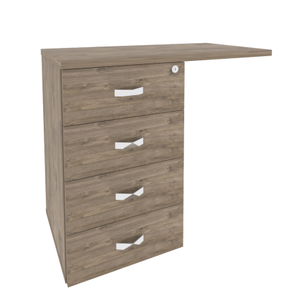 Тумба приставная универсальная л/пр Onix O.TPU-4 842x460x750 (Тиквуд Темный)