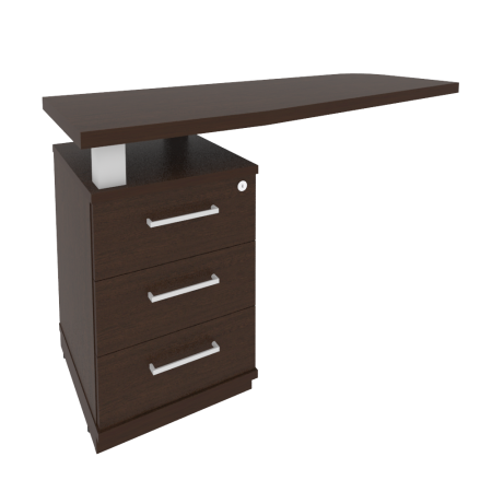 Тумба приставная с топом левая First KTP-2L 1300x500x765 (Венге)