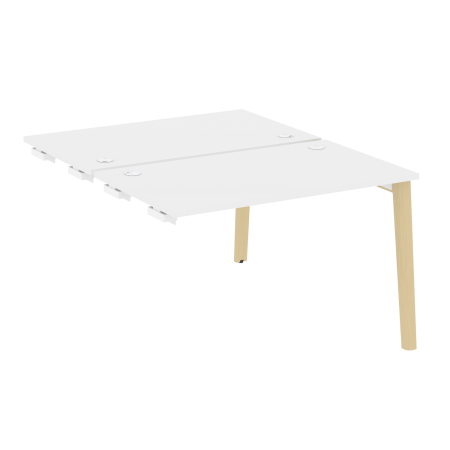Стол-приставка двойной на деревянных опорах Onix Wood OW.D.SPR-2.7 1180x1475x750 (Белый Бриллиант/Дуб Светлый)