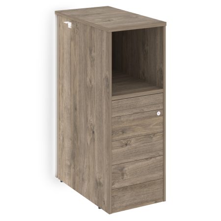 Тумба с подсветкой 5 ящиков TIP-ON завершающая, правая Onix O.R-TV-5TIP.SR 436x767x1185 (Тиквуд Темный)