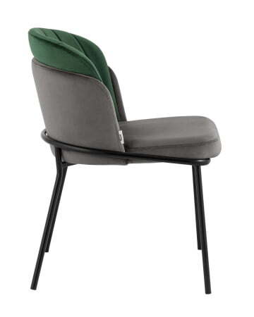 Стул Дабл велюр тёмно-серый с зеленой вставкой (Стул Дабл темно-серый, зеленый)