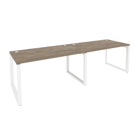 Рабочая станция на О-образном м/к Onix O.MO-RS-2.3.8 2760x800x750 (Тиквуд Темный/Белый Металл)