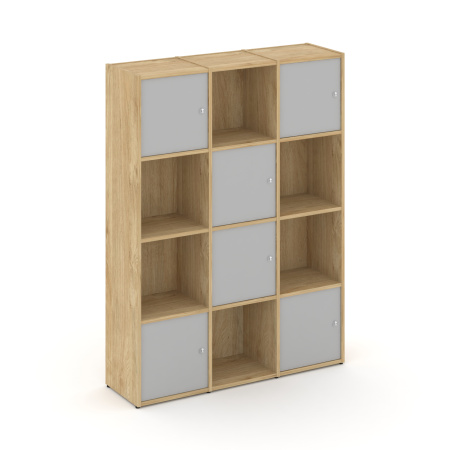 Стеллаж Locker Plus LK.K-006 1188x350x1593 (Тиквуд Светлый | Серый)