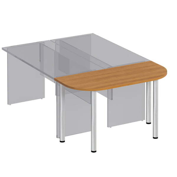 Брифинг-приставка на хромированных опорах Формула ФР 432-1 1340x590x750 (Вяз светлый)