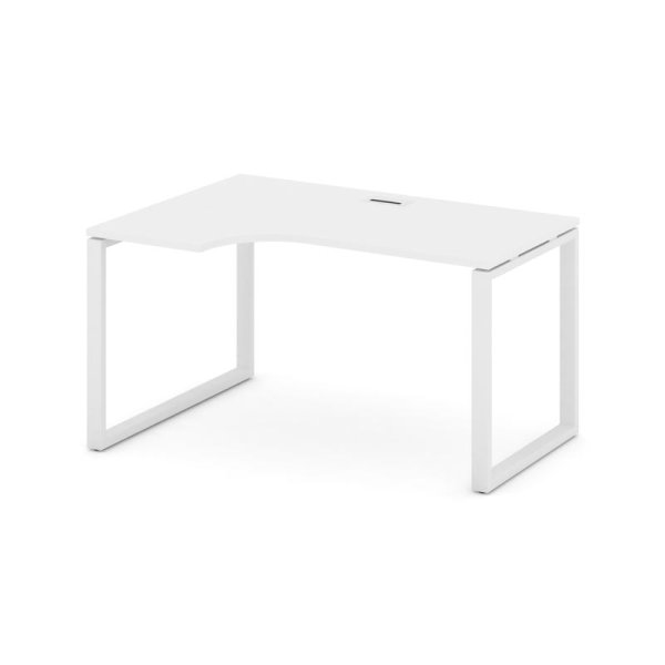 Стол рабочий эргономичный SN-6O.SPA-012(L) (1580х700/980х750) (Белый/Металл Белый)
