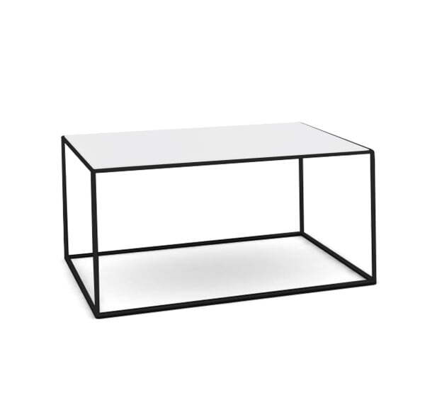 FESTA Стол кофейный 80х40 (Белый/Черный металл)