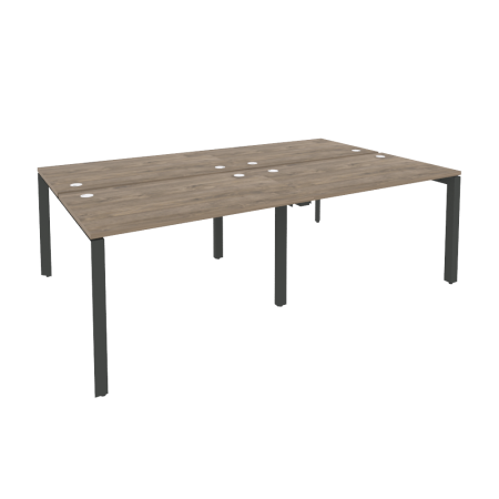 Рабочая станция на П-образном м/к Onix O.MP-D.RS-4.2.7 2360x1475x750 (Тиквуд Темный/Черный металл)