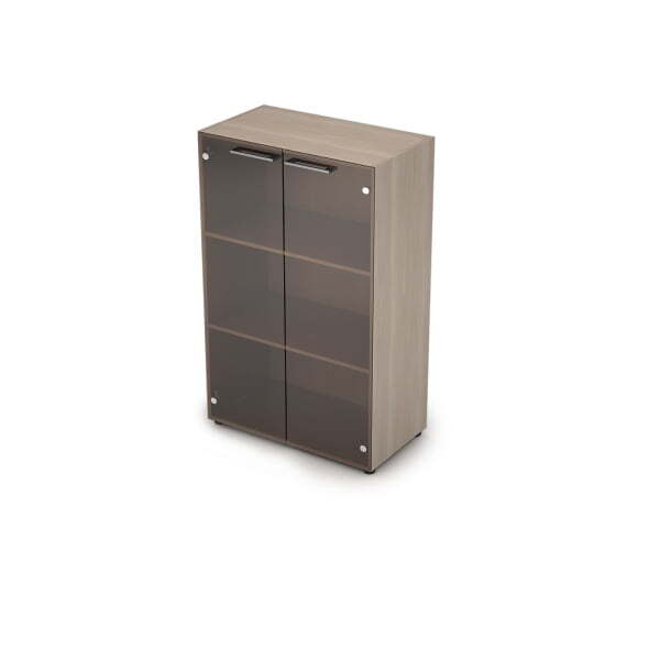 4Ш.017.3 Шкаф средний со стеклом без замка (798x430x1277) (Шамони светлый)