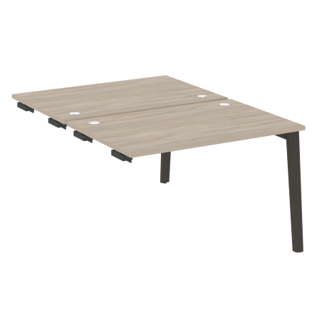 Стол-приставка двойной на деревянных опорах Onix Wood OW.D.SPR-2.8 1180x1635x750 (Дуб Аттик/Дуб Темный)