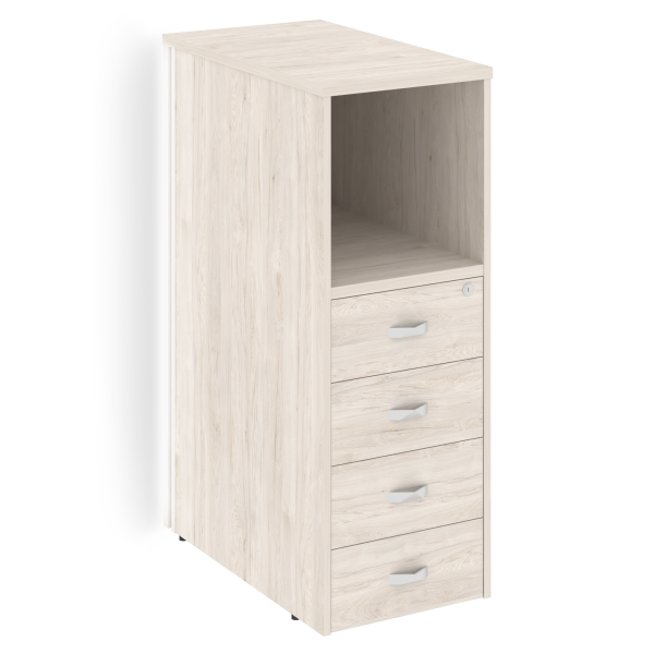 Тумба с подсветкой 4 ящика завершающая, левая Onix O.R-TV-4.SL 436x767x1185 (Денвер Светлый)