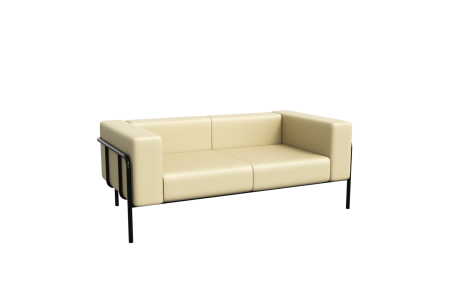 Диван двухместный FLX-2 (Art-vision 124/Металл Черный)