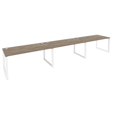 Рабочая станция на О-образном м/к Onix O.MO-RS-3.4.8 4740x800x750 (Тиквуд Темный/Белый Металл)