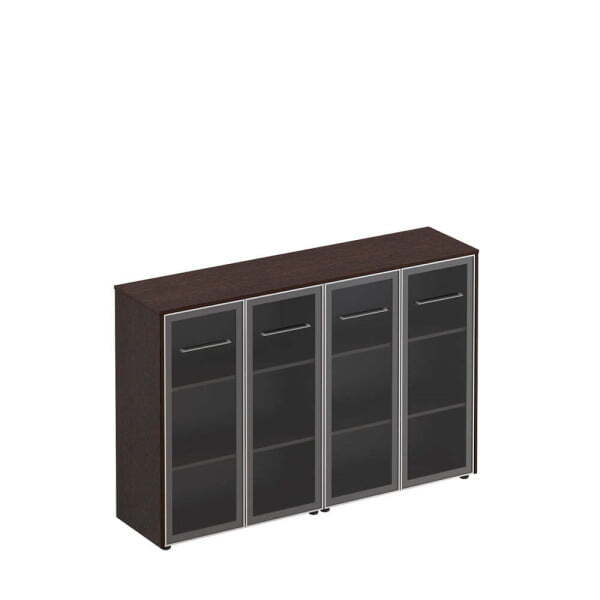 Шкаф комбинированный средний (стекло + стекло) Reventon МЕ 323 1840x460x1200 (Венге темный)