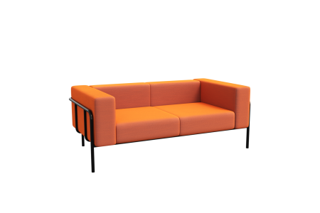 Диван двухместный FLX-2 (Velvet Lux 72/Металл Черный)