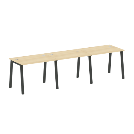 Рабочая станция на 3 рабочих места на А-образном м/к Metal System Style БА.СМ-3.1 3000x720x750 (Акация/Антрацит металл)