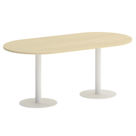 Стол овальный VR.SP-5-180.1 1800x900x750 (Клен/Белый Металл)