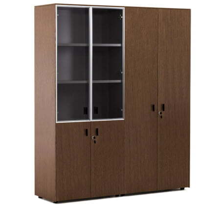 EXE Шкаф комбинированный с гардероб (Орех/Черный)