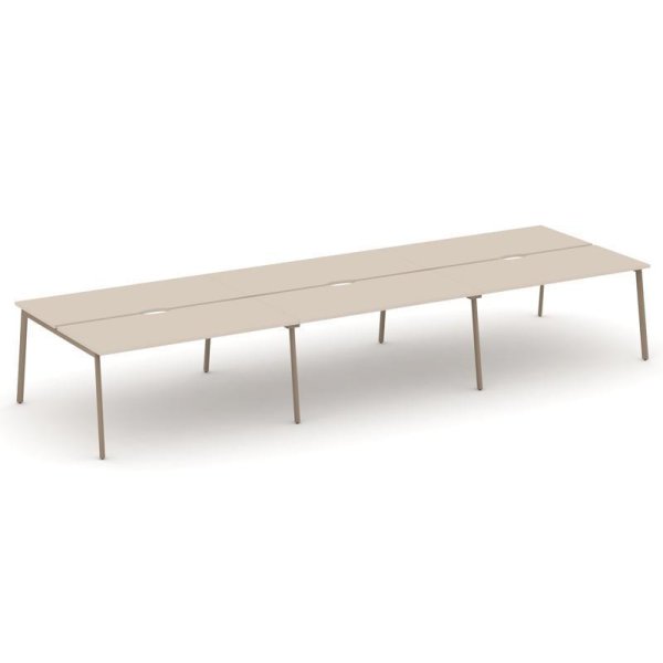 Рабочая станция 6 мест ES.D.RS-6.4-VP (4740х1500х750) (Капучино/Металл Латте)