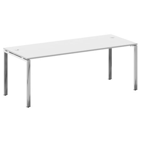Стол рабочий руководителя на П-обр. м/к БП.СРР-6.8 2000x800x750 (Белый/Нерж. Сталь)