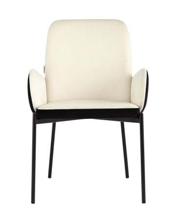Стул Дивора велюр молочный с черной спинкой (Стул Дивора молочный, черный)