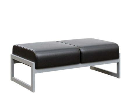 Банкетка двухместная MD.B2  (1255х700х700) (Oregon Черный арт.16/Серый металл)