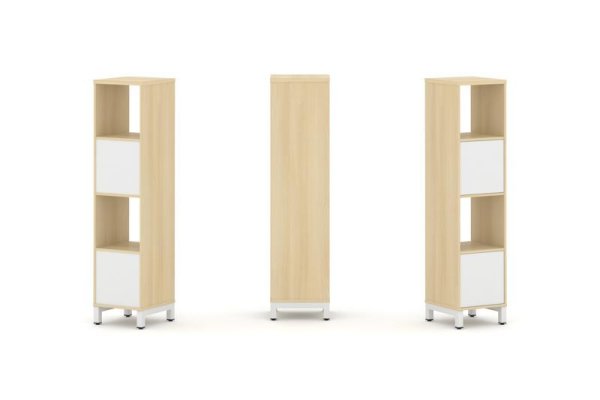 Набор стеллажа 1 сторонний, 4 яруса SN.NS-411 (387х400х1615) (Акация Лорка/Белый/Металл Белый)